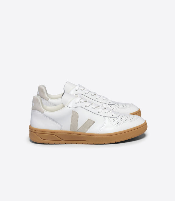 Veja V-10 Leather White Natural Unisex Sneakers