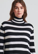 Patrick Assaraf Extra-Fine Merino Stripe Turtleneck