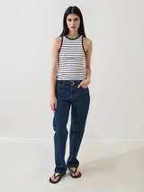 Patrick Assaraf Nautical Stripe Tank Top