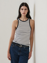 Patrick Assaraf Nautical Stripe Tank Top