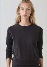 Brushed Pima Cotton Cropped Sweatshirt