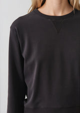 Brushed Pima Cotton Cropped Sweatshirt
