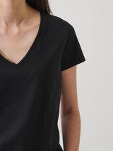 Patrick Assaraf Short Sleeve Iconic V-Neck Stretch Tee