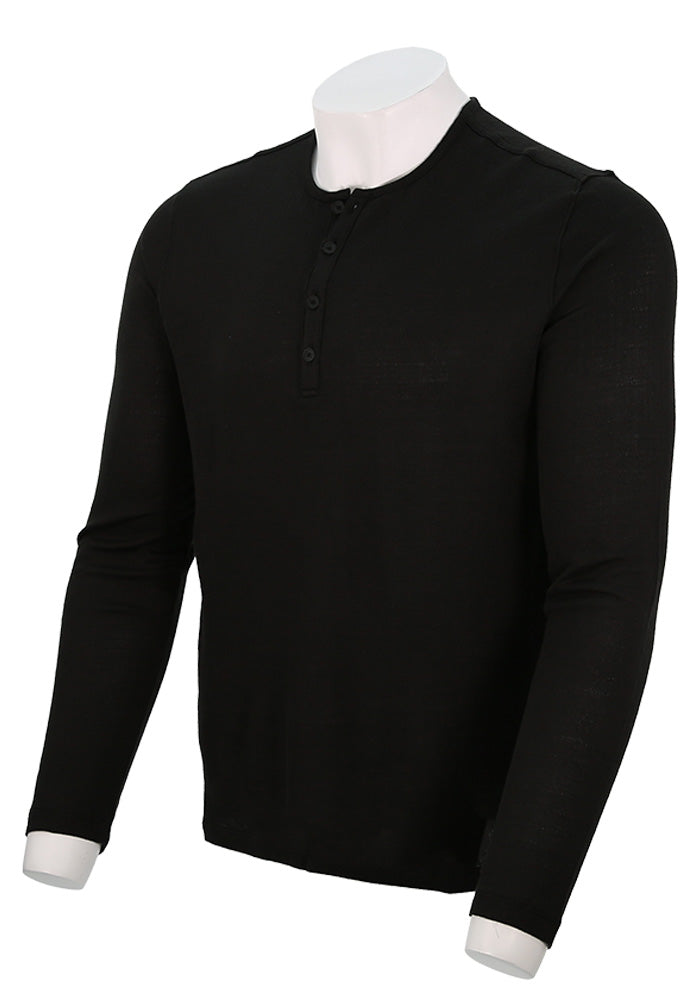 John Varvatos Walden Henley in Broken Stitch