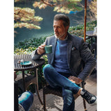Two Tone Blue RIB JEANS Blazer