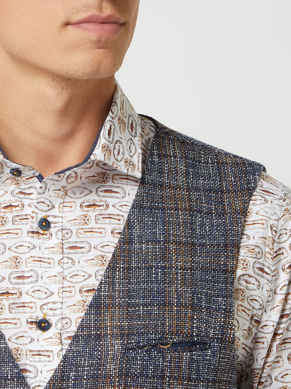 A Fish Named Fred Woven Checked Waistcoat