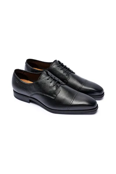 Boss Leather Theon Derby Shoes- Black