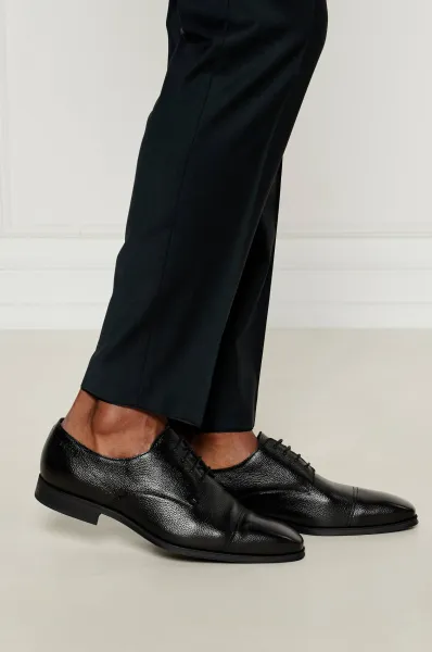 Boss Leather Theon Derby Shoes- Black