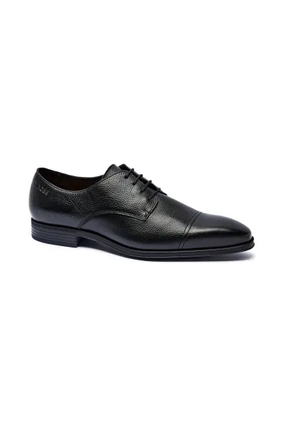 Boss Leather Theon Derby Shoes- Black