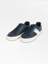 Aiden Faux-leather trainers with grained and plain textures