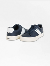 Aiden Faux-leather trainers with grained and plain textures