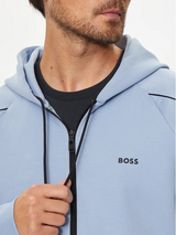 Boss Stretch cotton hoodie with Embossed Artwork