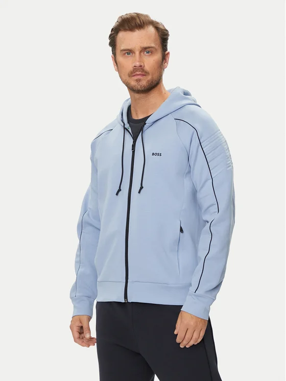 Boss Stretch cotton hoodie with Embossed Artwork