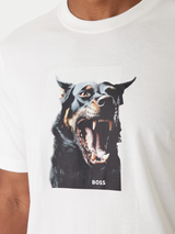 BOSS Cotton-jersey T-shirt with animal artwork