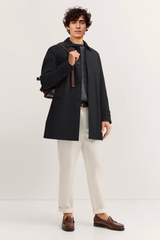 Bugatti Lightweight cotton coat with turn-down collar and concealed button placket