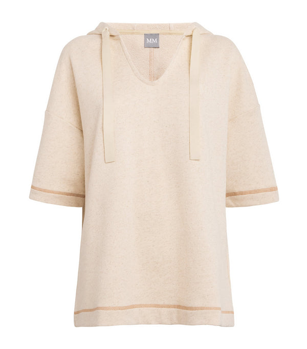 Max Mara Short-Sleeve Hooded Fascia Sweatshirt