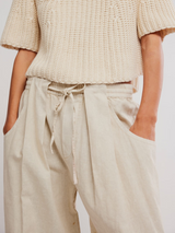 Free People Brand Chambers Laidback Pull-On Pants - Summer Sand