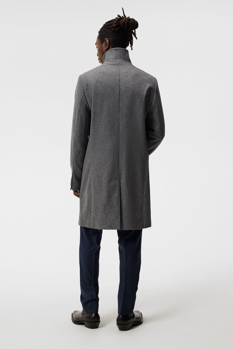 J.Lindeberg Holger Melton Mid Grey Melange Coat