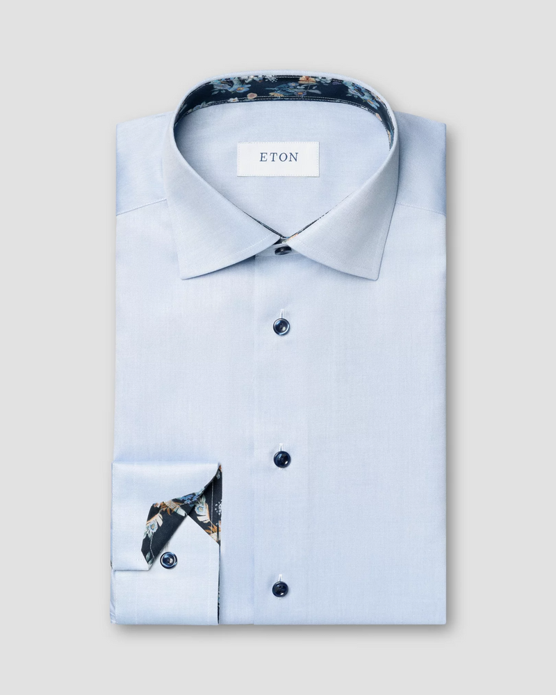 Eton Slim Fit Dress Shirt with Floral Pattern Detail Faded Soul Eton Slim Fit Dress Shirt with Floral Pattern Detail Faded Soul