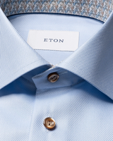 Eton Geometric Effect Textured Twill Shirt
