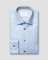 Eton Geometric Effect Textured Twill Shirt