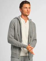 Good Man Brand Full Zip Sweater- Heather Grey