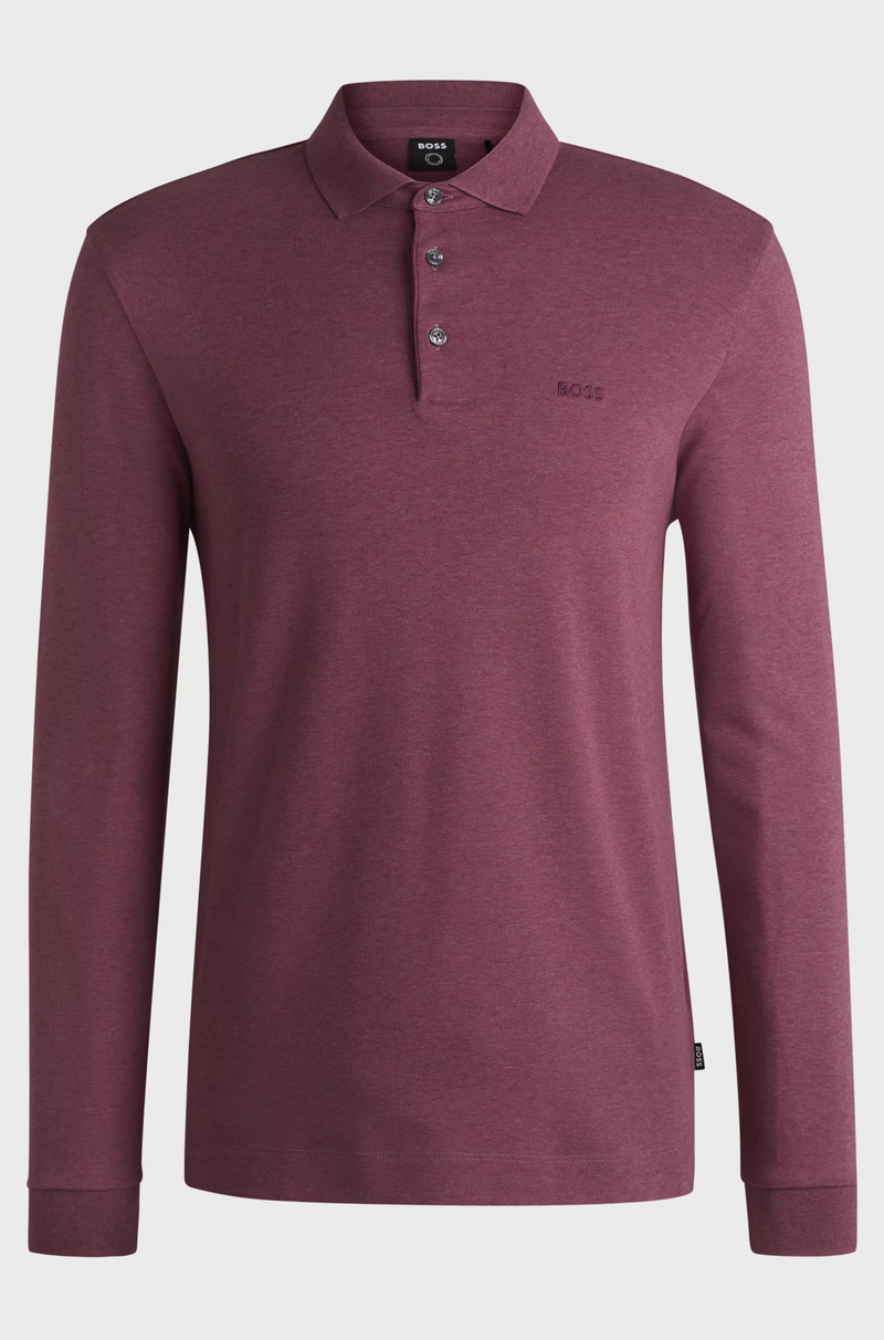 Boss Interlock-Cotton Polo Shirt with Embroidered Logo