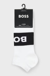 Boss Two-pack of ankle-length socks in stretch fabric