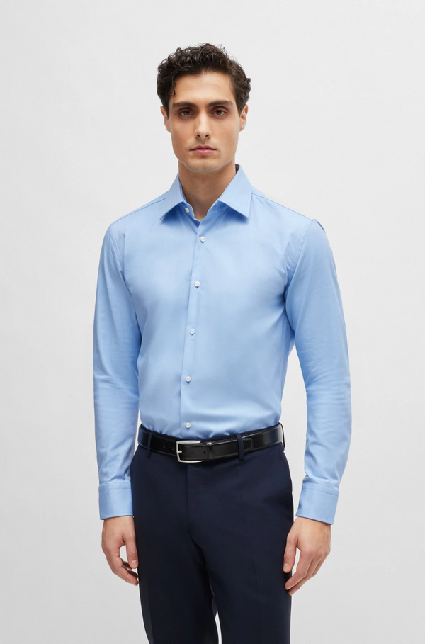 Boss Slim-Fit Shirt in Easy-Iron Stretch-Cotton Twill