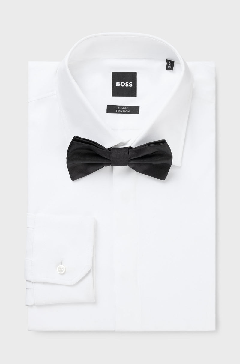 Boss Italian-made bow tie in silk jacquard