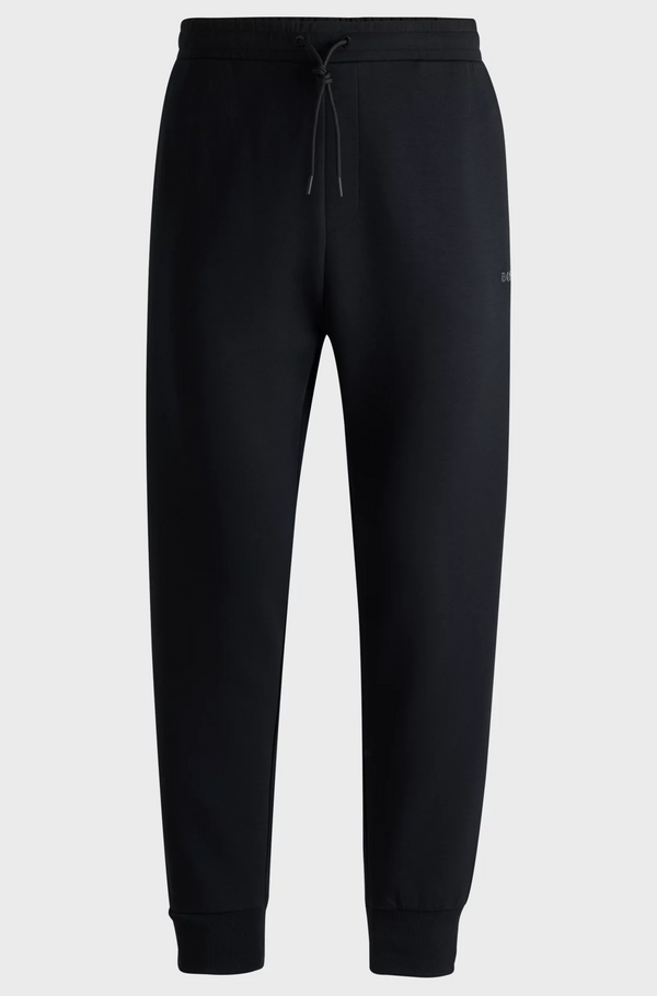 Boss Stretch-Cotton Tracksuit Bottoms with Logo Print