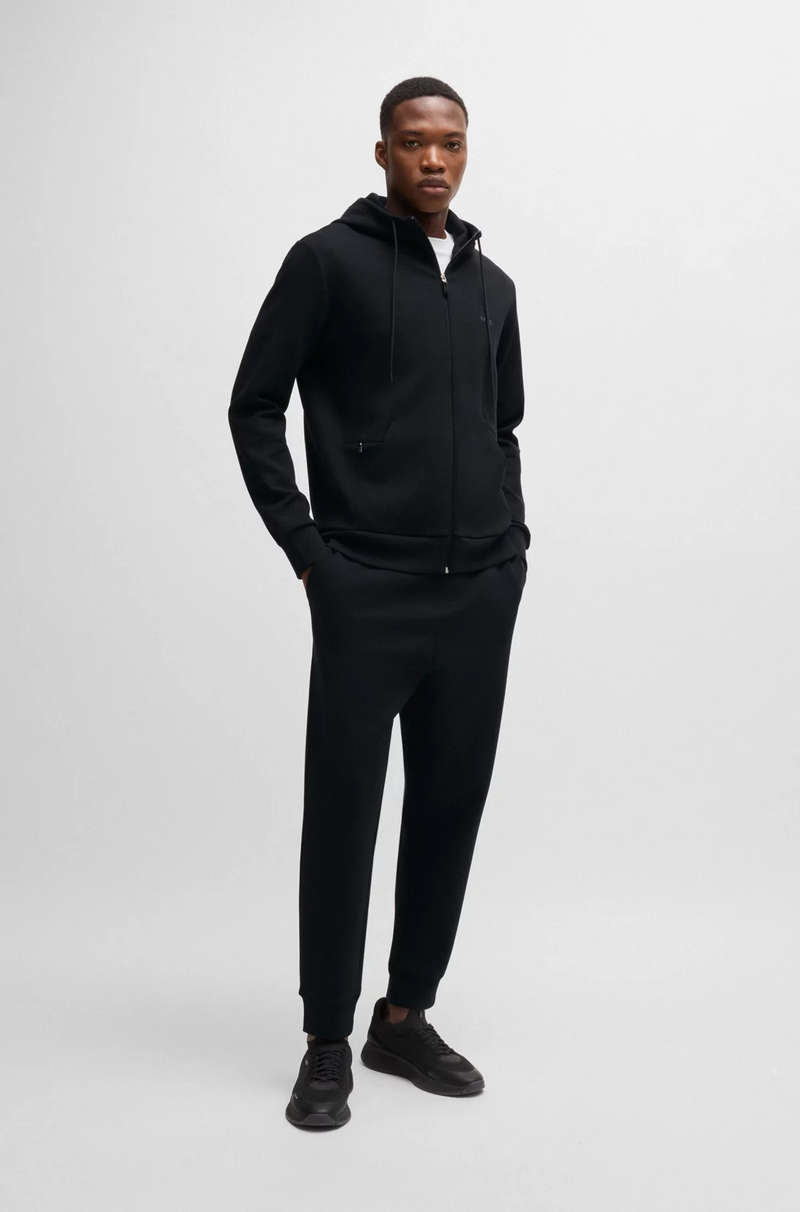 Boss Stretch-Cotton Tracksuit Bottoms with Logo Print