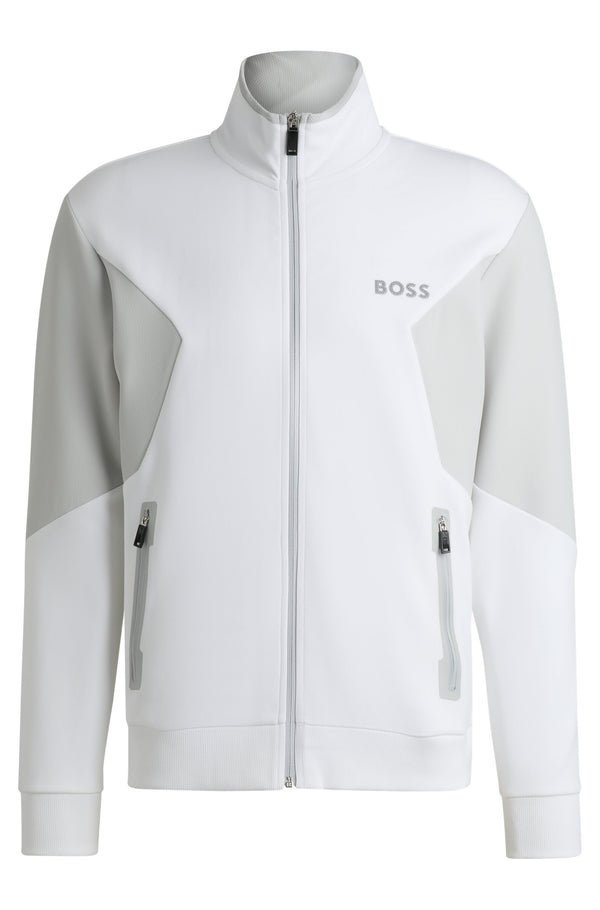 Boss Zip-Up Sweatshirt with 3D-Molded Logo