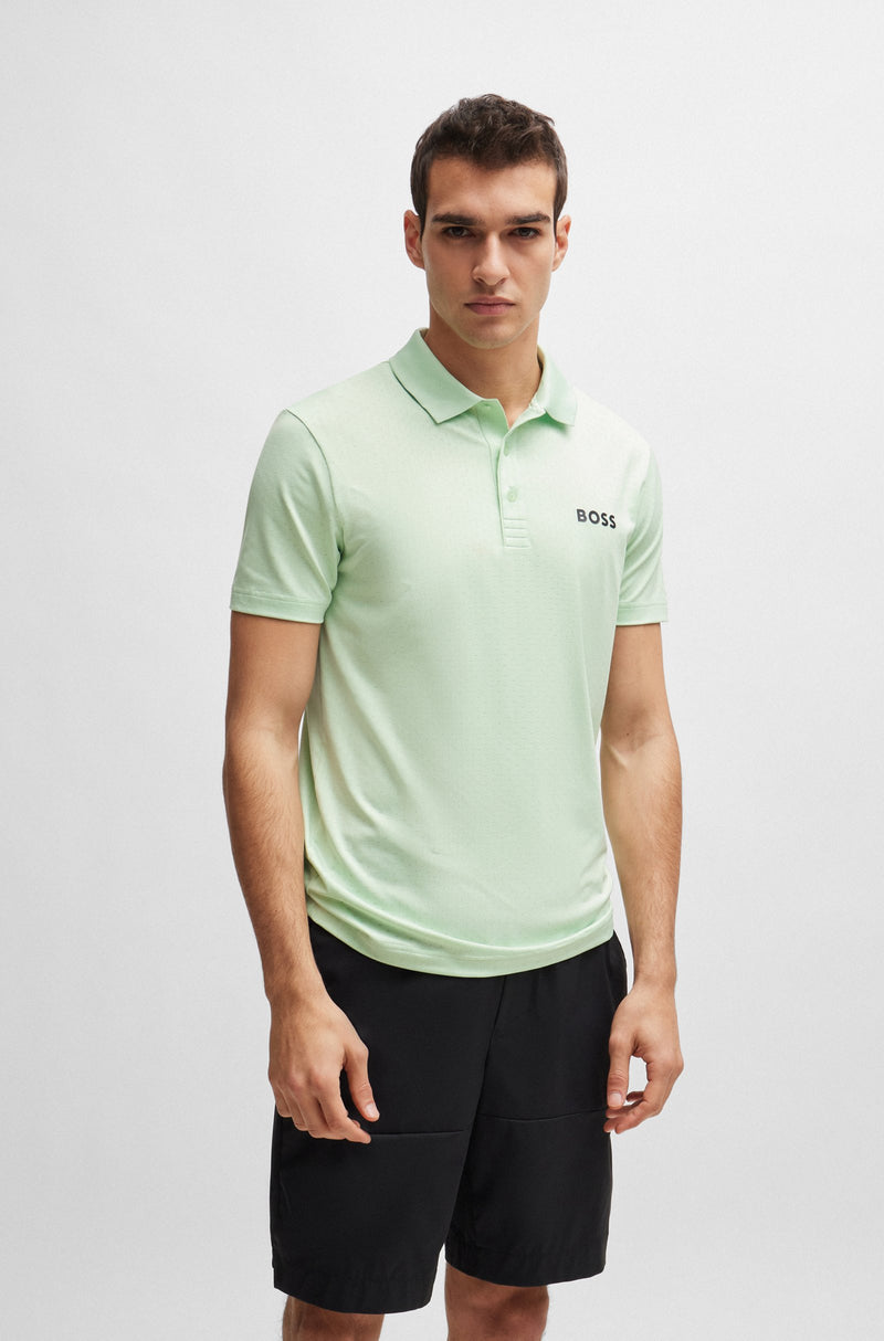 Boss Jacquard Polo Shirt With Contrast Logo