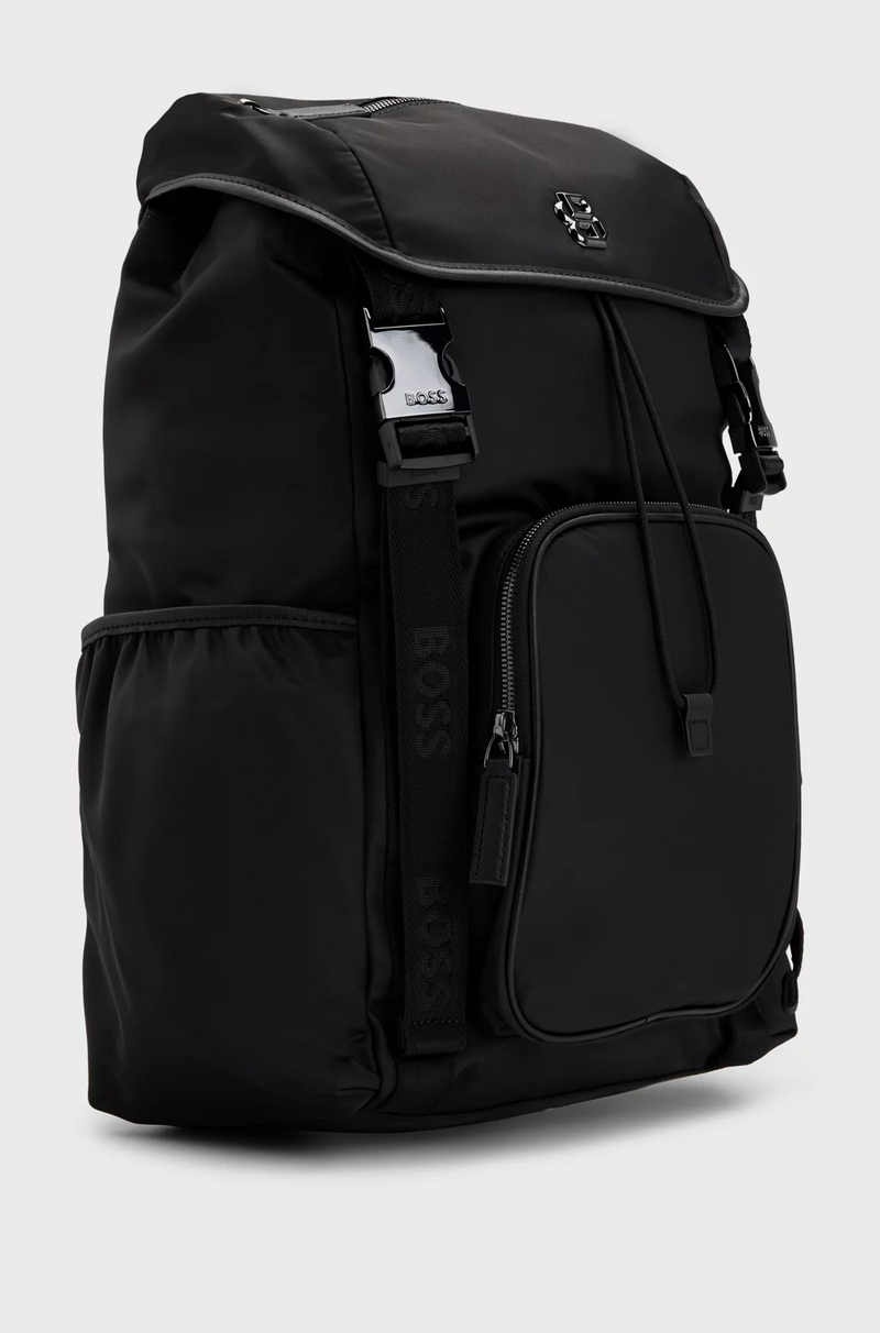 Boss Matte-Twill Backpack with Double Monogram and Full Lining