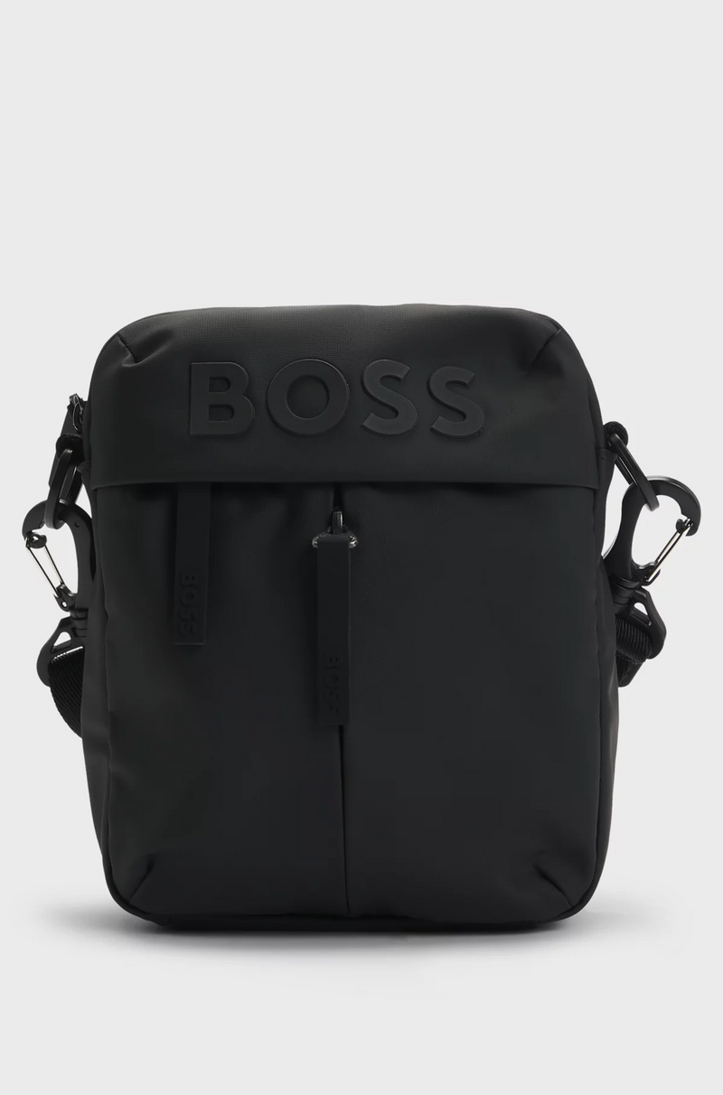 Boss Faux-Leather Reporter Bag with Tonal Logo