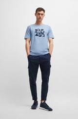 Boss Cotton Jersey T-shirt with Typographic Artwork