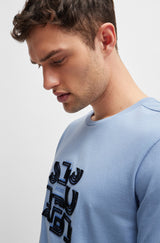 Boss Cotton Jersey T-shirt with Typographic Artwork