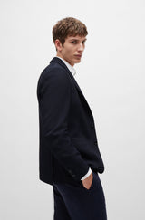 BOSS Slim-Fit Jacket in Wool-Blend Seersucker Fabric