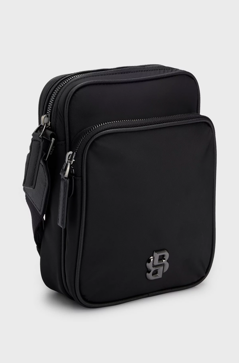 Boss Twill Reporter Bag with Double B Monogram