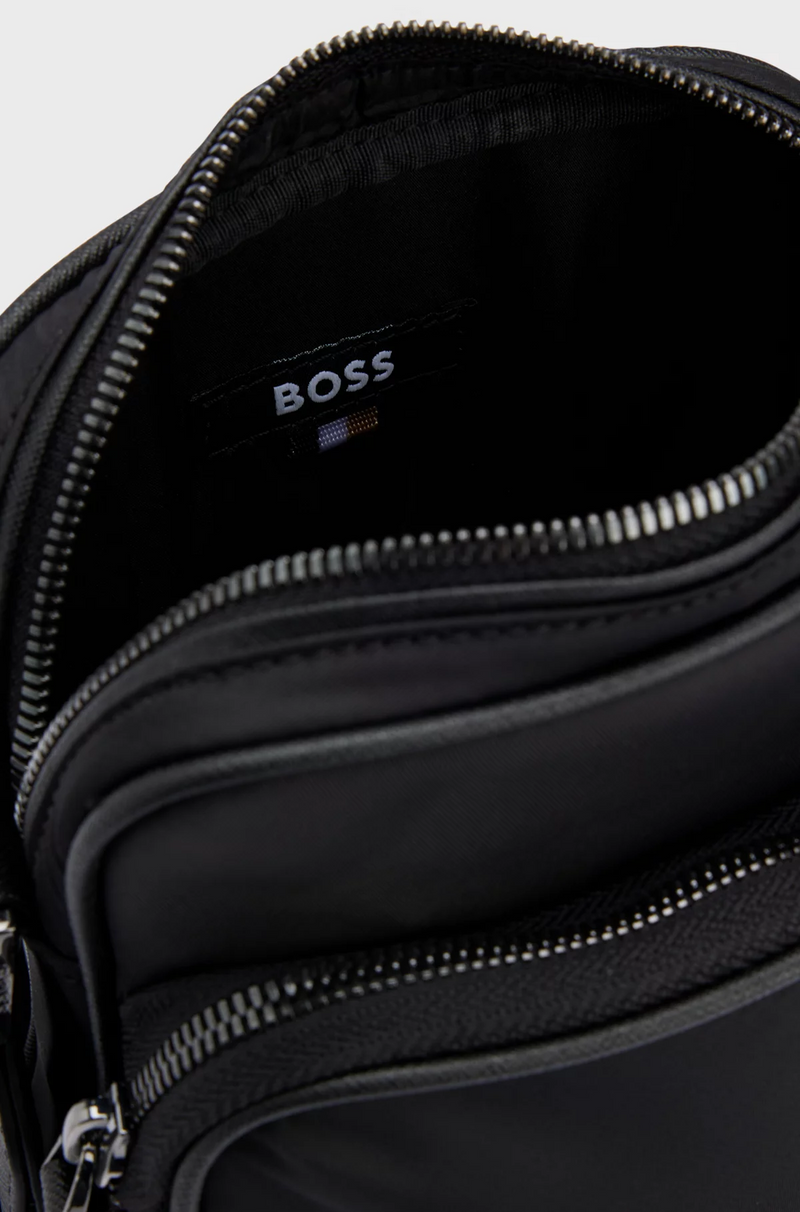 Boss Twill Reporter Bag with Double B Monogram