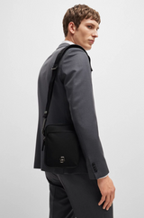 Boss Twill Reporter Bag with Double B Monogram