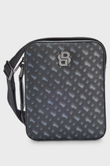 Boss MONOGRAM-PATTERN REPORTER BAG WITH SIGNATURE HARDWARE