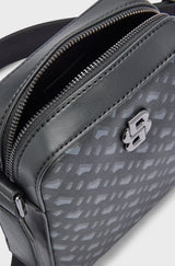 Boss MONOGRAM-PATTERN REPORTER BAG WITH SIGNATURE HARDWARE