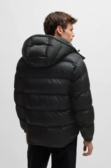 Boss Water-Repellant Puffer Jacket with Micro Monograms