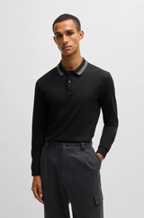 Boss Mercerised-Cotton Slim-Fit Polo Shirt with Collar Detail