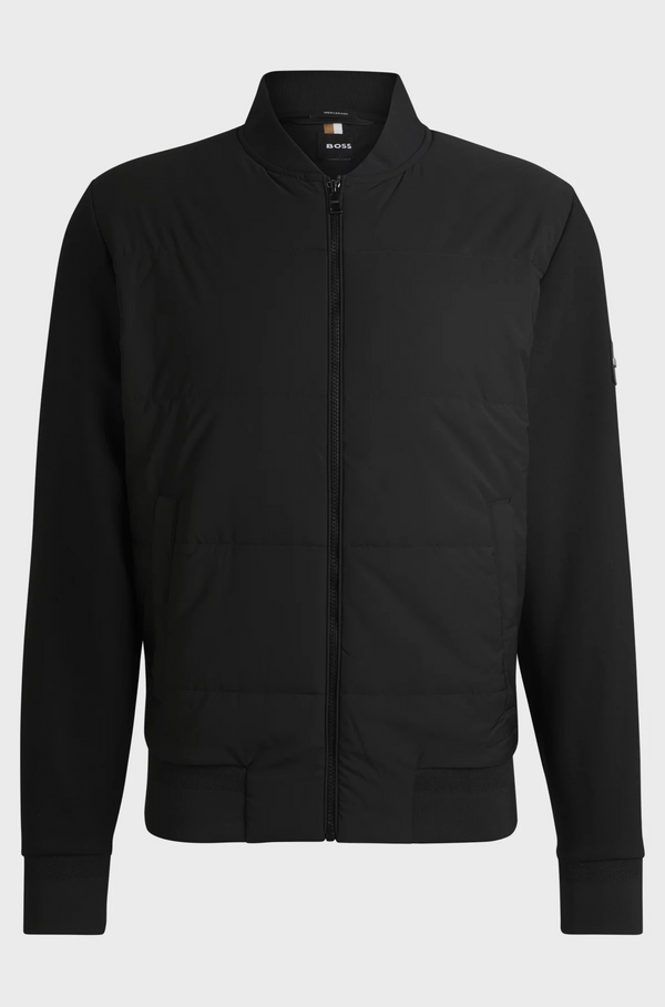 Boss Zip-Up Hybrid Sweatshirt with Padded Front Panel