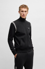 Boss Stretch-Cotton Regular-Fit Tracksuit with Stripe Inserts