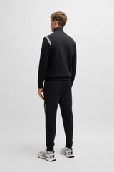 Boss Stretch-Cotton Regular-Fit Tracksuit with Stripe Inserts