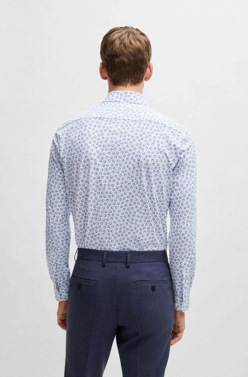 Boss Slim-Fit Shirt in Floral-Print Performance-Stretch Jersey